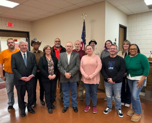IL AFL-CIO President Tim Drea with new officers of the Mid-Illinois Labor Council, February 26, 2026